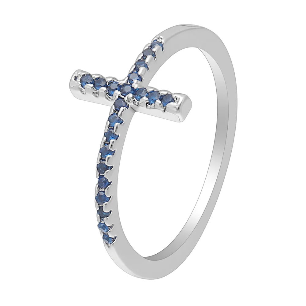 Женское Обручальное кольцо с серебряным покрытием|sideways cross ring|engagement rings for