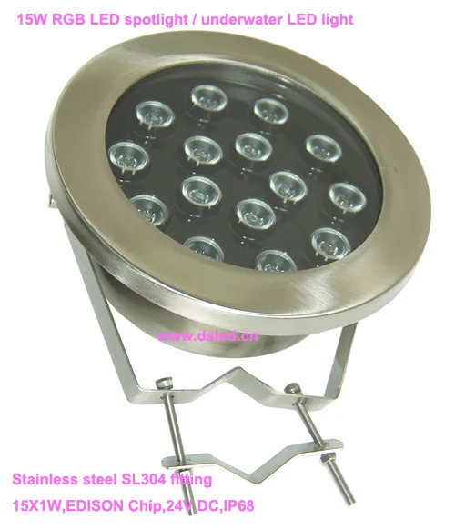 

Stainless steel,IP68,15W LED fountain light,LED pool light,underwater LED light24V DC, DS-10-53-15W,2-Year warranty,Good quality