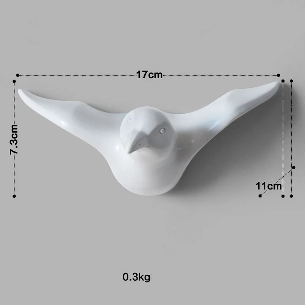 Декоративный крючок Чайка, крючок для двери ванной комнаты, современный стиль, смола, 3D Чайка, Форма Крюк для украшения - Цвет: White Large