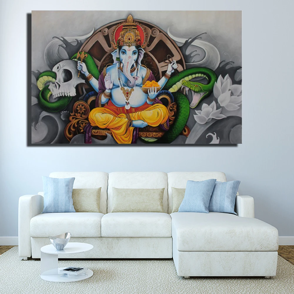 Hindu Gods Home Decorative Pictures Cuadros Ganesha Gods Canvas
