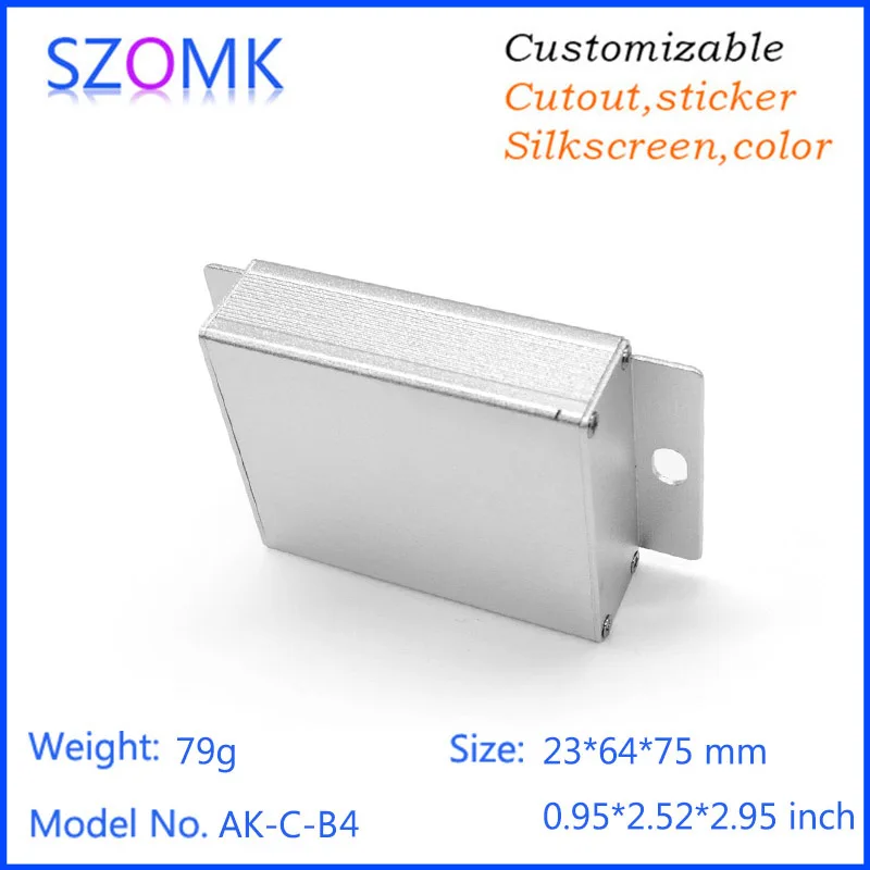 4 шт., 23*64*75 мм szomk алюминиевая коробка для электрического проекта настенное крепление алюминиевый управление усилителем коробка корпус инструмента