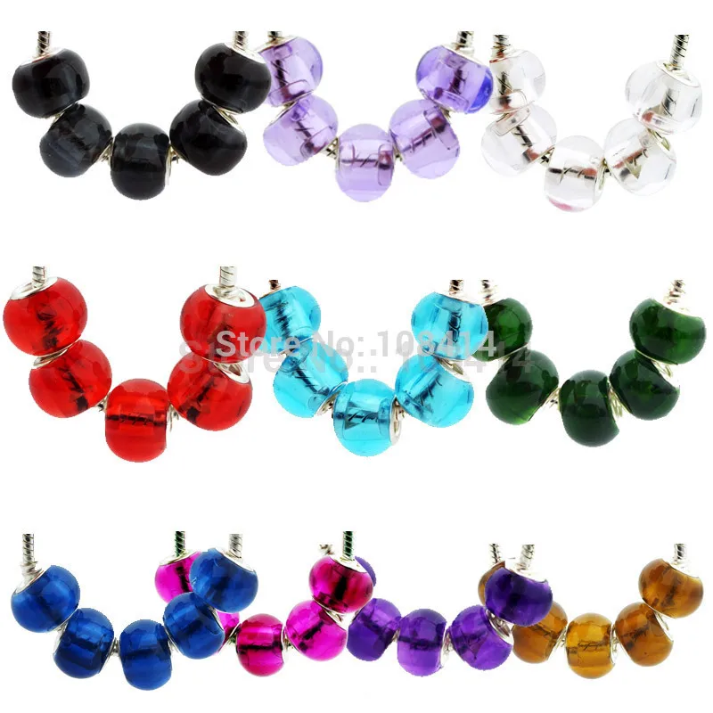 5PCS/Lot Big Hole Crystal Murano Glass Beads Charms fit for DIY Jewelry Making Pandora or Troll Bracelet and Necklace Chain | Украшения и