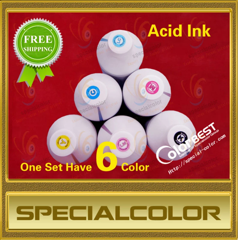 

6Colors/set Low Price Digital Textile Acid Ink in Bottle 1000ml