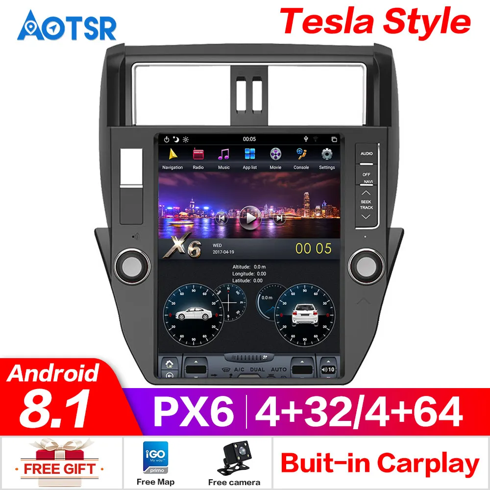 Excellent Android 8.1 4+64GB Car NO DVD Player GPS Navi For Toyota Land Cruiser Prado 150 2010-2013 Autoradio Multimedia Headunit ISP 0