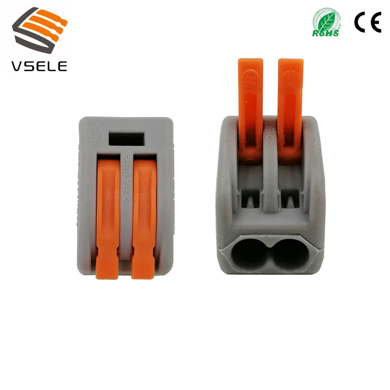 VSELE 30 шт./лот VSE-412-A провода разъемы 2p Тип штекера пружинный зажим 222-412 мини