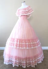Pink Chiffon Gown Civil war costume renaissance dress satin dres
