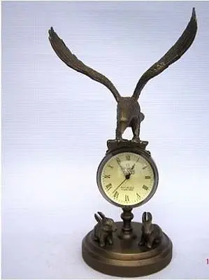 

Copper Brass craft collect BRASS Copper Eagle sculpture mechanical clock watch crafts ornaments