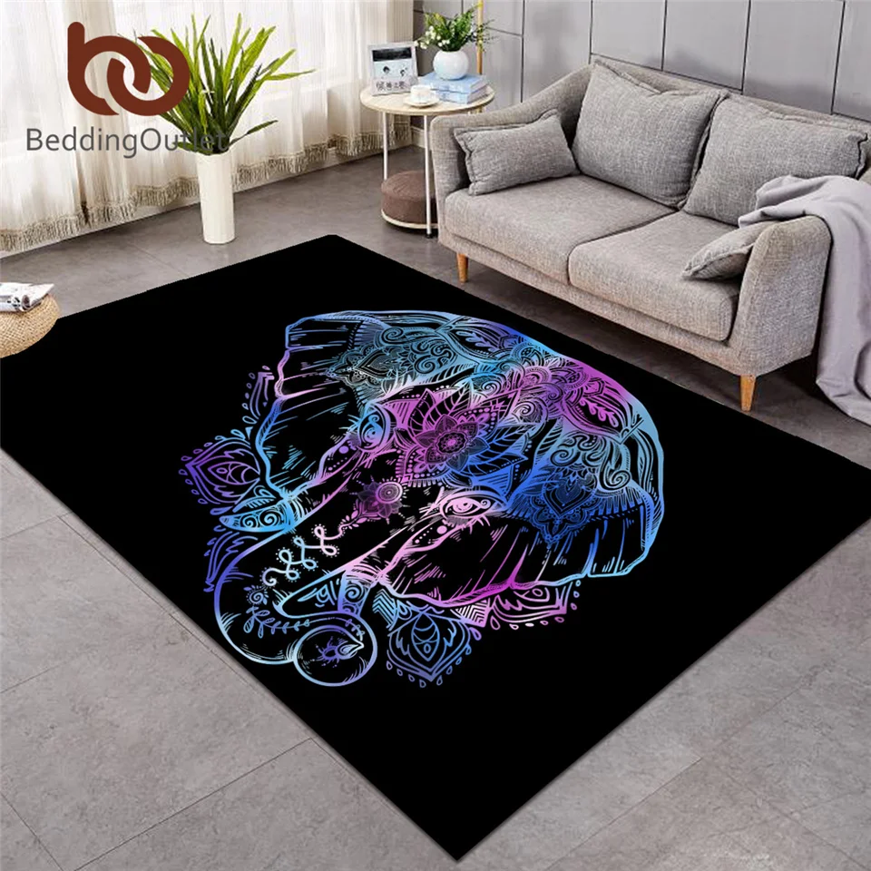 BeddingOutlet Indian Elephant Large Carpets for Living Room Animal