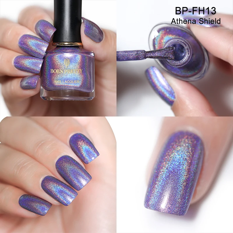 BORN PRETTY Holo flowresh серия лак для ногтей 6 мл Голографический лазерный лак для ногтей сияющий блеск лак для ногтей полуперманентное масло