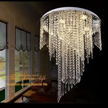 

Modern spiral design flush mount K9 crystal ceiling chandeliers light fixtures Dia50*H55cm led bulbs Crystal Chandelier Modern