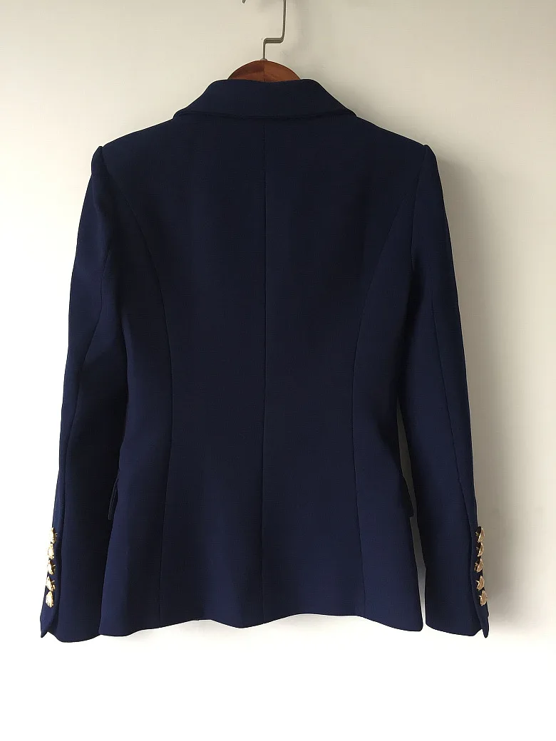 Low Price New Fashion 2019 Designer Blazer Jacket Women's Double Breasted Metal Lion Buttons Blazer Outer size S-XXXL