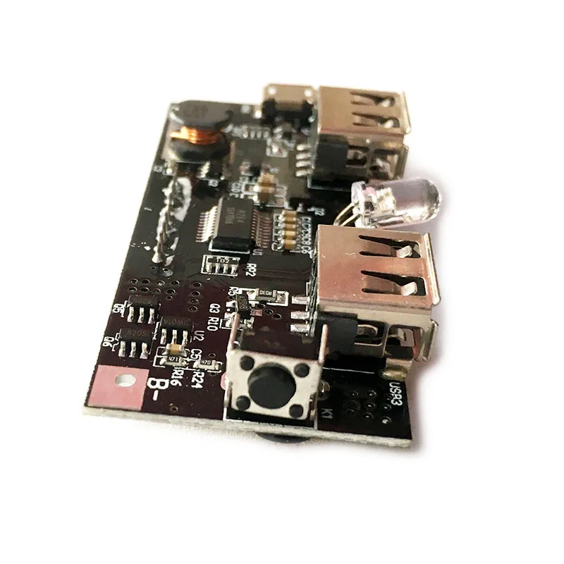 DIY Slim 10000 mAh Power Bank Decode Board Portable Ultra-thin Powerbank Charging Module 3A USB LED Light for Mobile Phone MP3