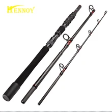 Hennoy 3 разделами, Спиннинг Удочка 1,8 м 2,1 м дорожная лодка удочка Cana De Pescar Deep Sea Jigging