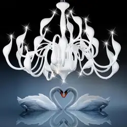 2018 деко Европейский Лебедь люстры свеча кристалл светодио дный LED Люстра потолочная Спальня Гостиная Современные украшения G4 освещение