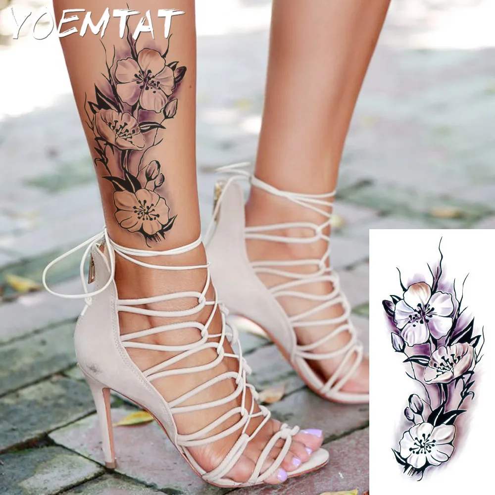 063 30 De Réductionréaliste Framboise Fleur Bras épaule Tatouage Autocollants Flash Henné Tatouage Faux étanche Temporaire Tatouages Autocollant