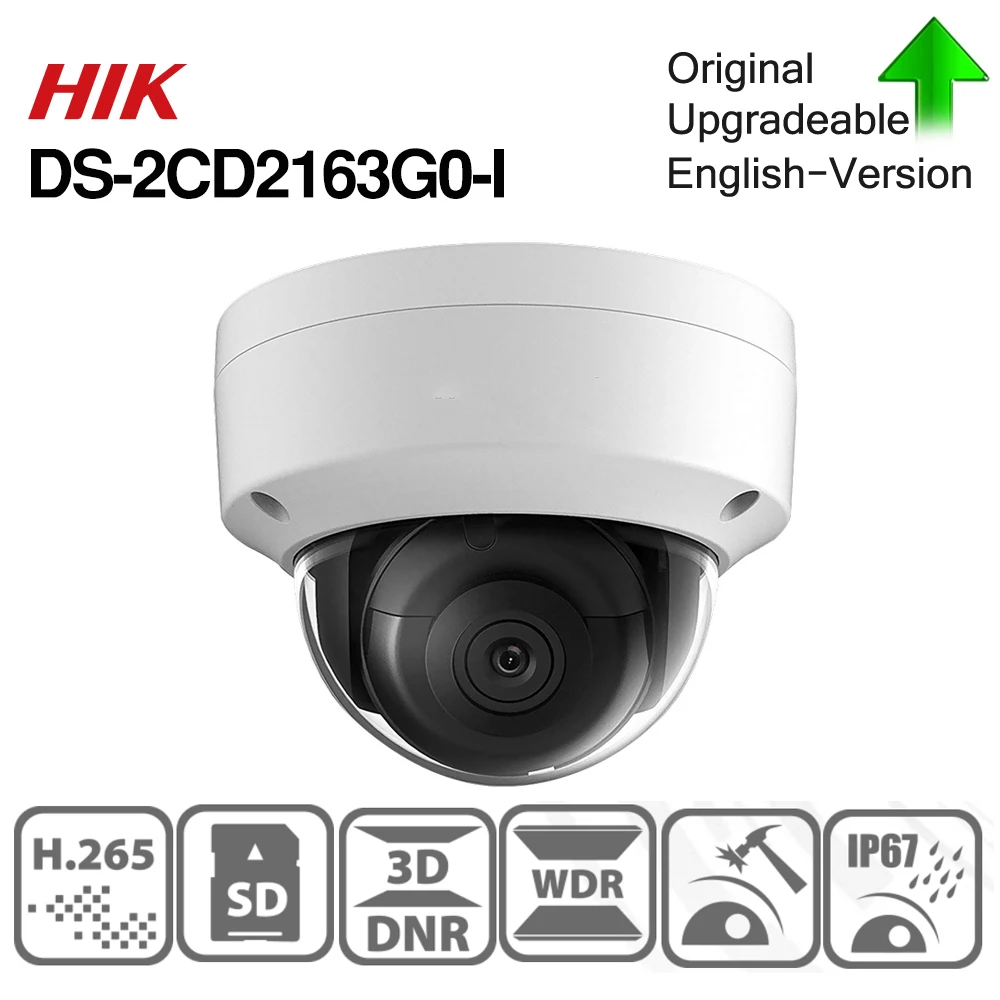 Hikvision оригинальная 6mp ip-камера DS-2CD2163G0-I мини купольная сетевая камера POE H.265 слот для sd-карты поддержка распознавания лица
