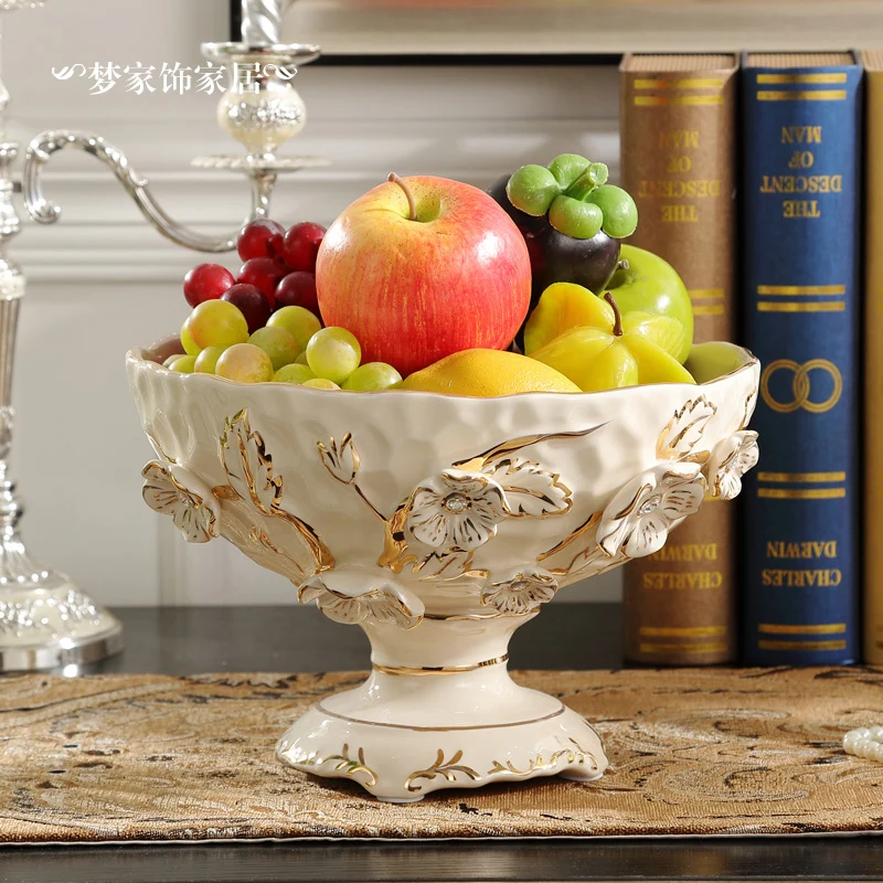 ^Cheap European high-grade porcelain Ivory fruit plate luxury modern living room decoration ceramic fruit bowl basket ^Cheap European high-grade porcelain Ivory fruit plate luxury modern living room decoration ceramic fruit bowl basket