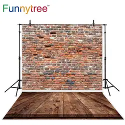 Funnytree фоны для фотосъемки студия Винтаж старый кирпичная стена, дерево Пол Профессиональный фон фотобудка для фотосессии