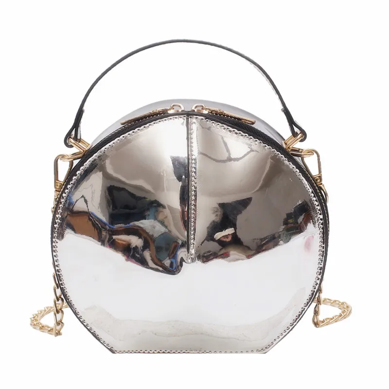 Горячая Круговой дизайн Модная женская сумка через плечо кожаная женская сумка через плечо дамская сумочка круглая Сумка Bolsa - Цвет: Серебристый