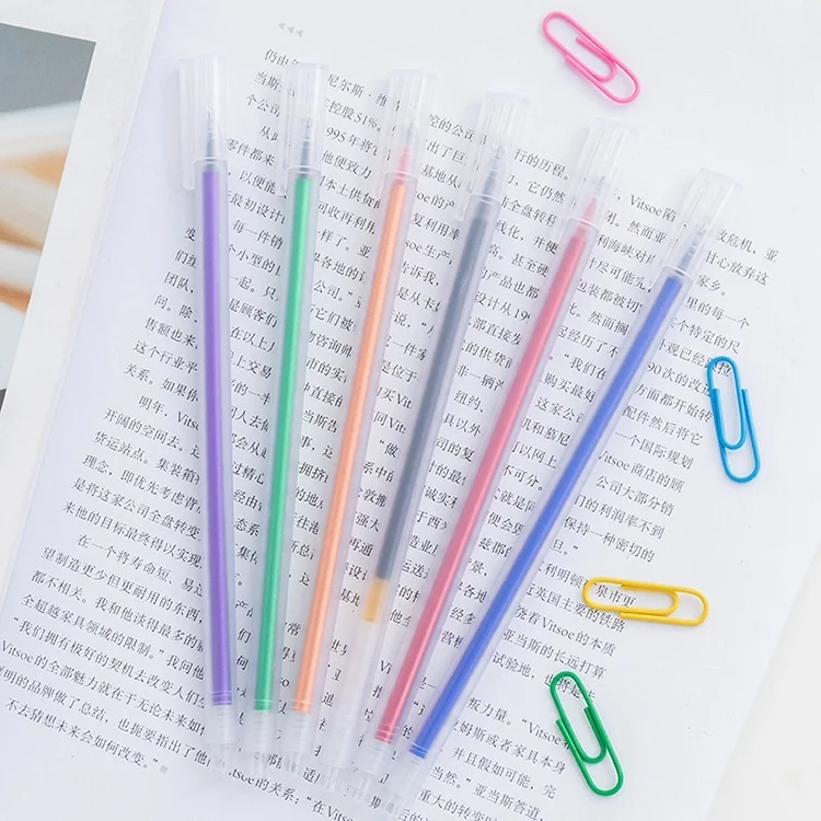 6 цветов MUJI стиль 0,5 мм матовая прозрачная цветная ручка на водной основе гелевая ручка цвета чернил ручка Производитель ручка школьные офисные принадлежности