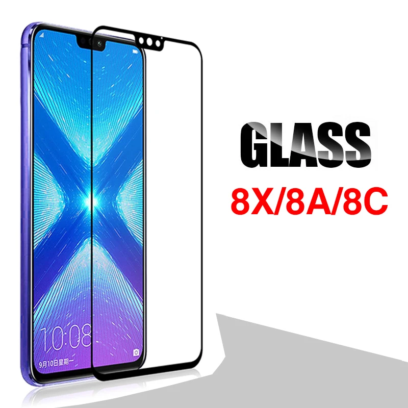 

Premium Protective Glass on For Honor 8X 8S 8A 8C Safety Tempered Glass For Huawei Honer 8X Hono X8 S8 C8 A8 Screen Protector 3D