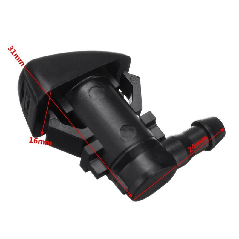 Mayitr 2Pcs Black Plastic Car Windshield Washer Wiper Water Spray Nozzle For Jeep Grand Cherokee 2005-2018