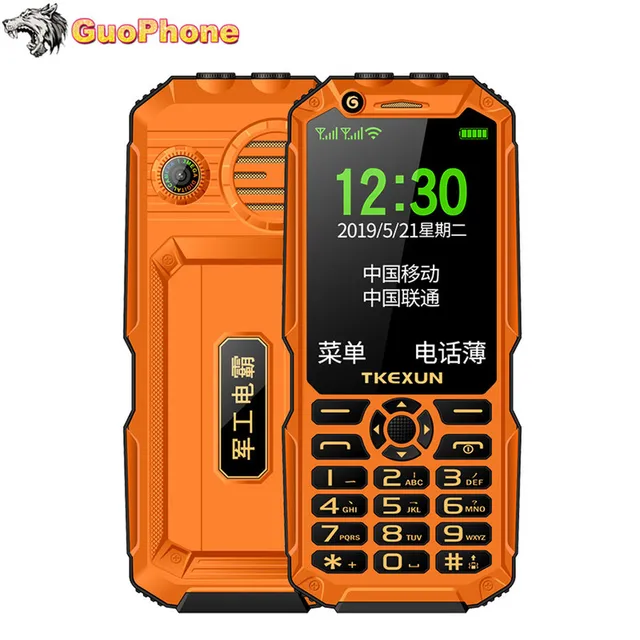 Cheap TKEXUN Q8A Shockproof Phone 3.0" Power Bank WIFI Dual SIM Card MP3 Camera Flashlight Big Speaker Cheap Dustproof CellPhone