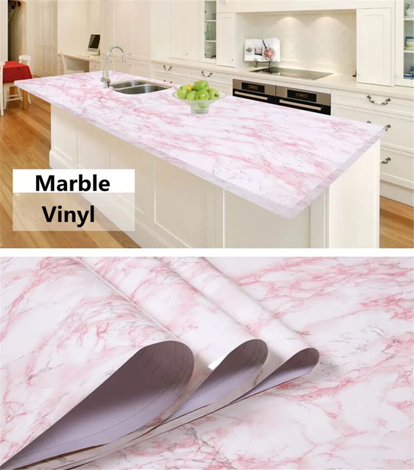 Car Wrap Sticker Glossy Marble Diy Vinyl Decorative Film Kitchen