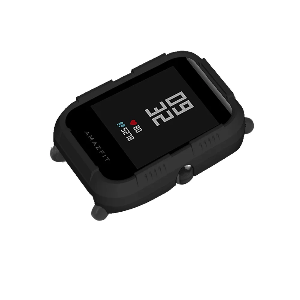 Чехол из поликарбоната для Huami Amazfit Bip чехол протектор для Xiaomi Amazfit Bip Молодежные умные часы Аксессуары Защитный Корпус рамка рукав - Цвет: Black