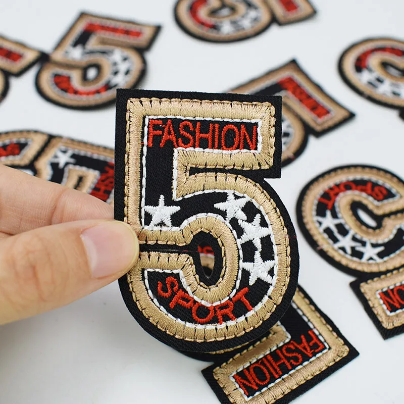 5 шт. нашивки в полоску с цифрами для одежды|patches for clothing|stripe patchiron on patches applique |