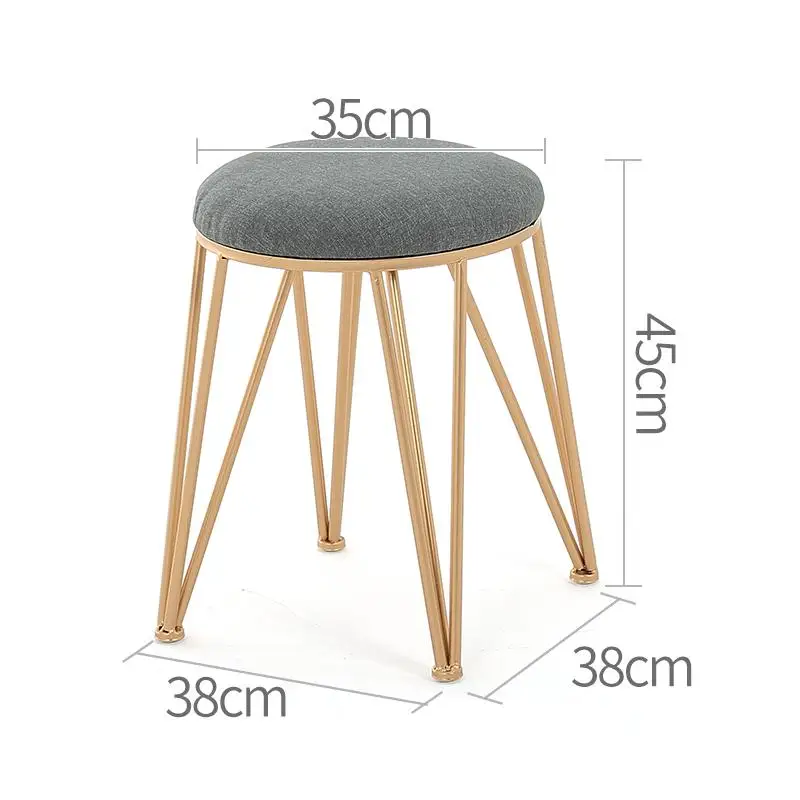 New Nordic creative dining chair personality simple modern golden chair casual restaurant metal dressing stool office chair - Цвет: style2