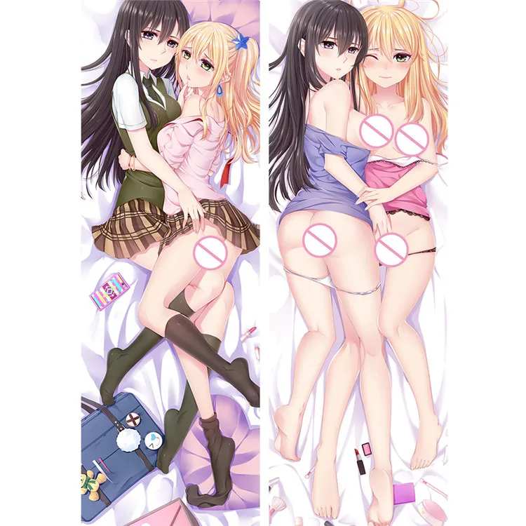 Capa para almofada yuzu aihara mei aihara anime abraço
