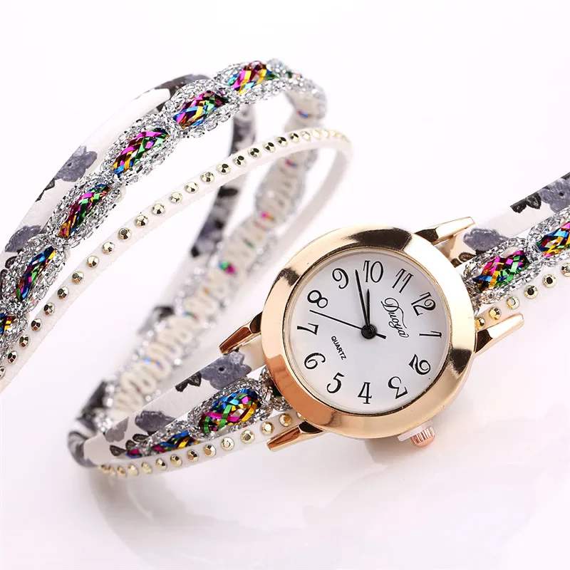Duoya ретро роскошные бриллиантовые часы женские Популярные кварцевые часы роскошный браслет цветок драгоценный камень Наручные часы montre femme A7