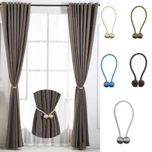 

Magnetic Pearl Ball Curtain Tiebacks Tie Backs Holdbacks Buckle Clips Accessory