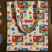 Yile вручную хлопок холст эко-сумка ручная сумка принт Черепаха Цветок Любовь Сердце 1745a