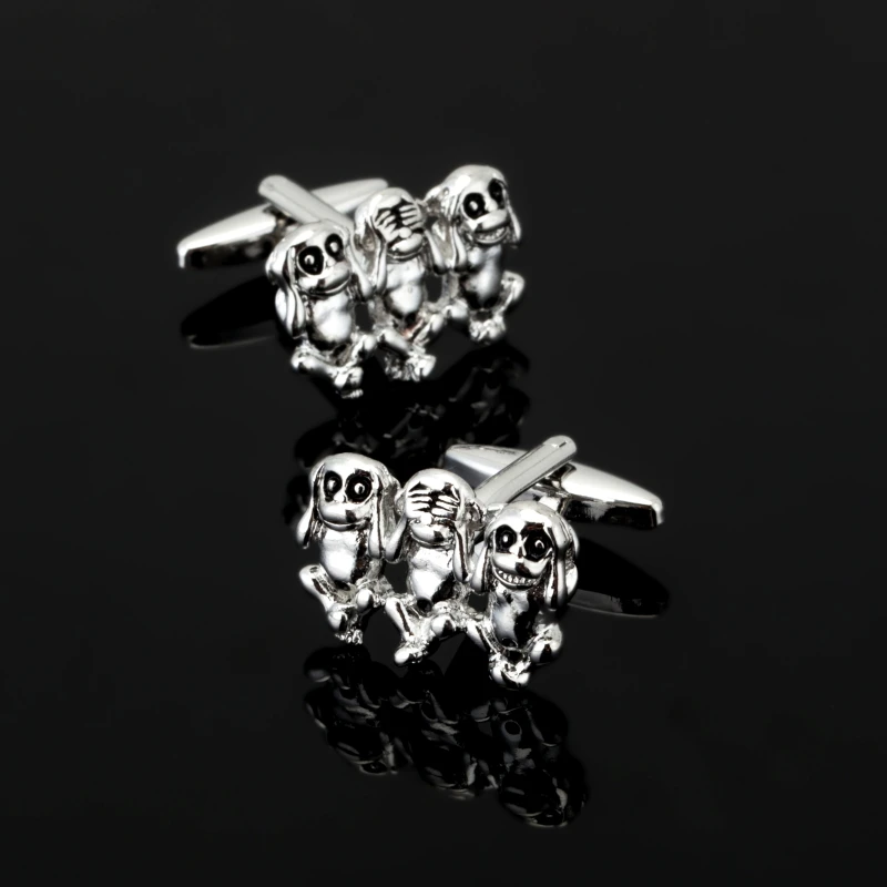 

High quality men's shirts Cufflinks three cute monkey Cufflinks other 10 double sale free shipping