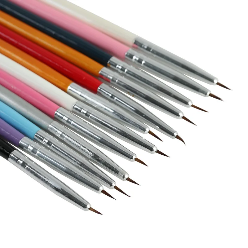 

12PCS/Set Colorful Nail Art Liner Thin Painting Brush Design Dotting Pen Acrylic Fine Tips Drawing Lines Flower Tool Manicure