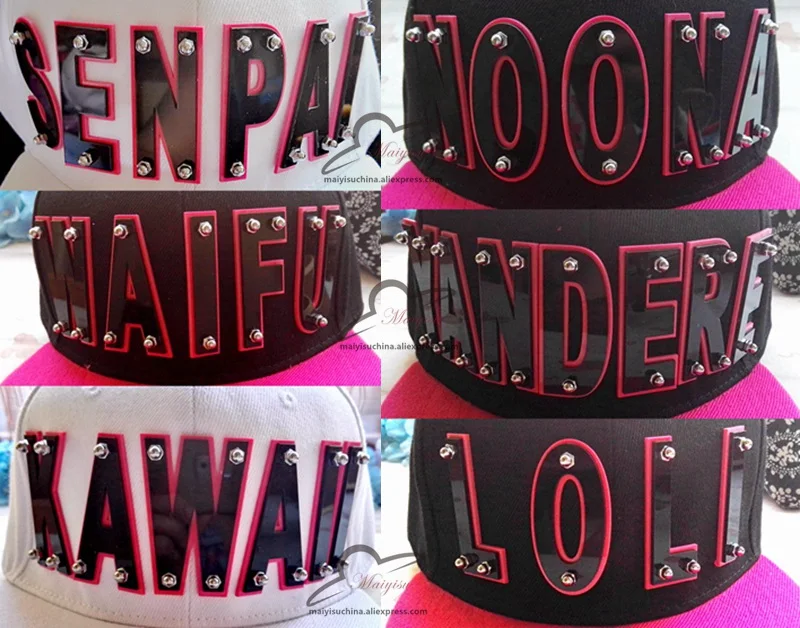 black and pink Зеркальные акриловые Заказные буквы Модные мужские и женские спортивные бейсболки с шипами бейсболки для мужчин и женщин - Цвет: black and pink
