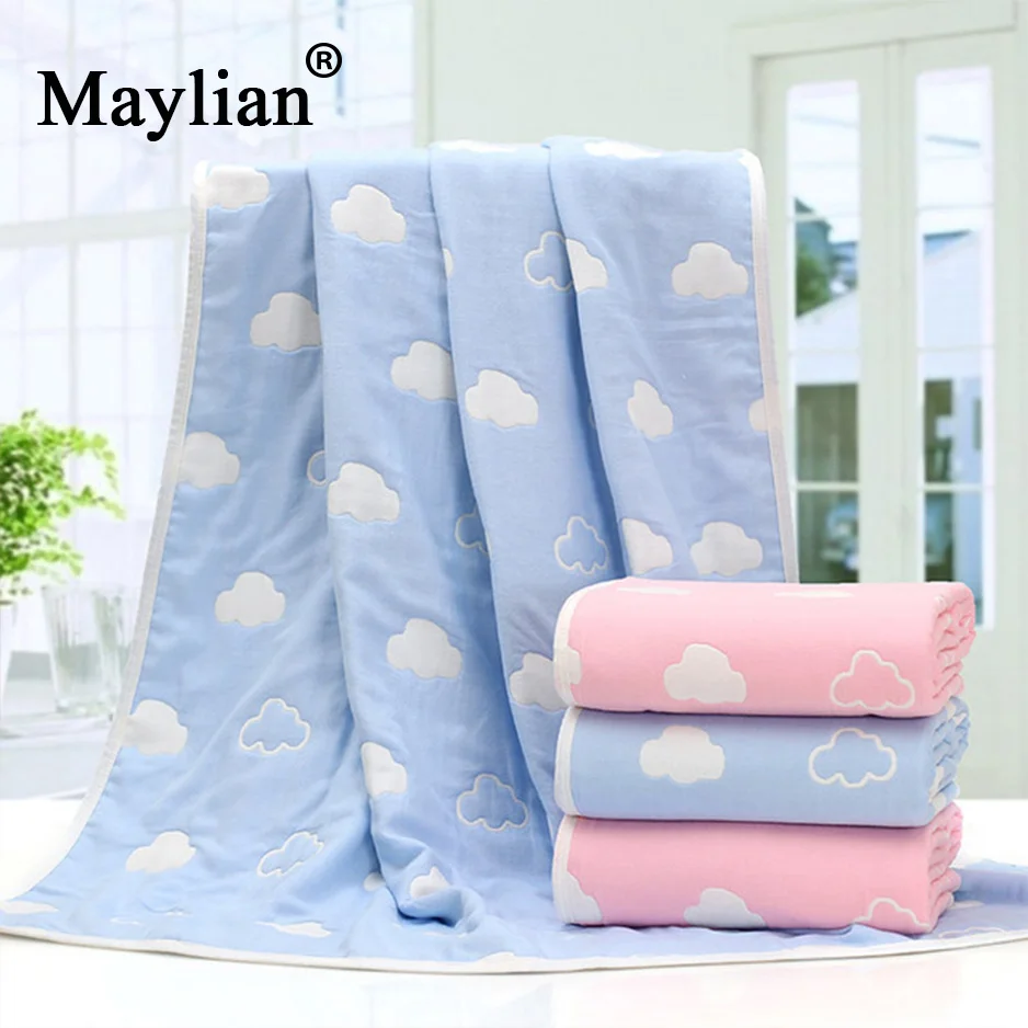 Cotton Bath Towel 110*110cm Baby Wrap Newborn Muslin Super Soft Baby