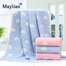 Baumwolle Bad Handtuch 110*110cm Baby Wrap Neugeborenen Musselin Super Weiche Baby Decke Windeln Kinder Infant Bad Dusche handtuch T146(China)