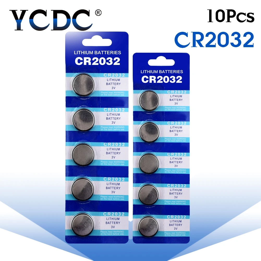 

CR2032 10pcs/pack Lithium Button Battery BR2032 DL2032 ECR2032 Cell Coin Batteries 3V CR 2032 For Watch Electronic Toy Remote