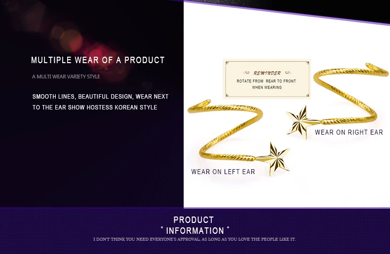 18k Pure Gold Stud Earring Exquisite Elegant Women Jewelry Rose Yellow White Star Miss Girl Gift For Birthday Hot Sale Good New