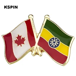 Канада дружба значок с флагом страны Крест Флаг значок брошь в виде флага Национальный флаг нагрудные булавки международные путешествия булавки коллекции - Окраска металла: KS2010