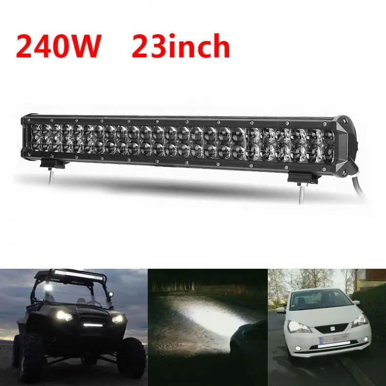 

240W 12v 24v 23Inch 4D Straight LED Car Work Lights Driving Lamp Combo Beam for Truck SUV ATV LED Bar