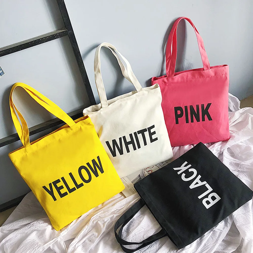 Women Canvas Tote Bag Concise Letter Printing Shoulder Cloth Bags Ladies Duty Cotton Environmental Shopping Bags Small Fresh Women Canvas Tote Bag Concise Letter Printing Shoulder Cloth Bags Ladies Duty Cotton Environmental Shopping Bags Small Fresh