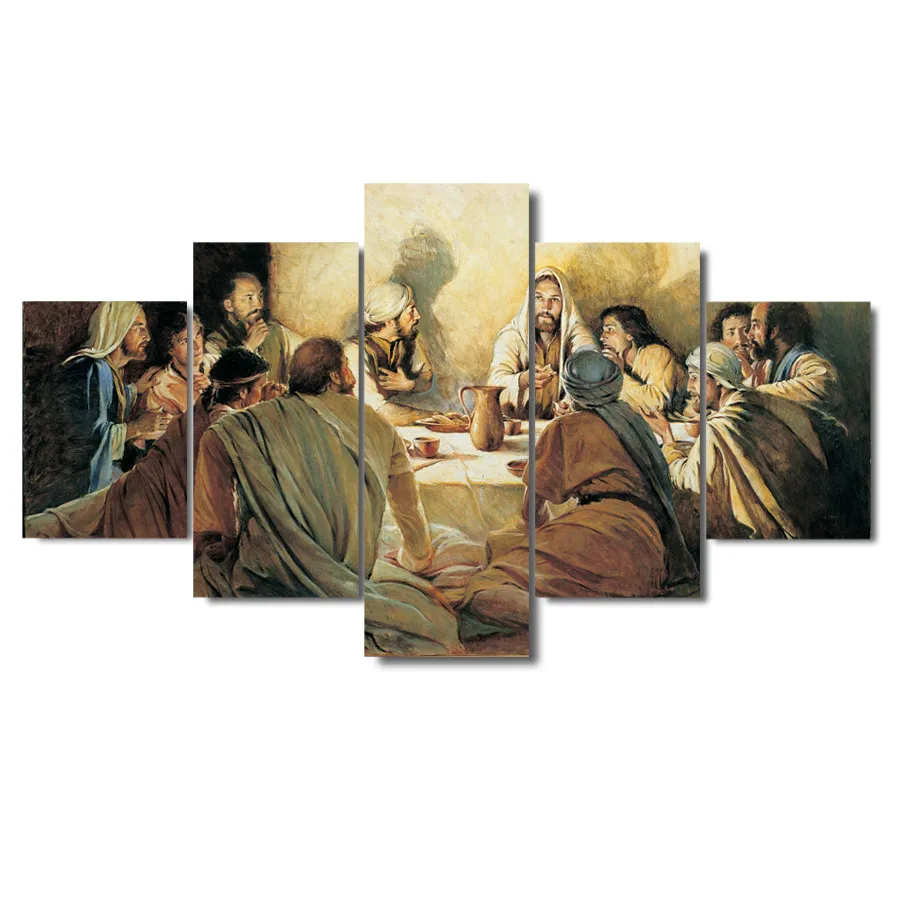 last supper - hq 5-piece art canvas print  ....._