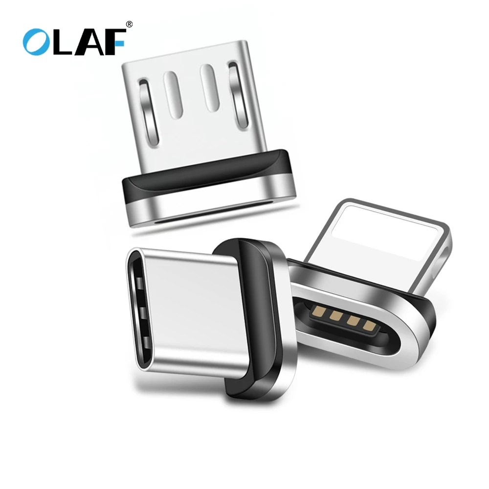 

OLAF Metal Magnetic Cable plug Type C Micro USB C Fast Charger Adapter Phone Microusb Type-C Magnet Charging plugs For Iphone