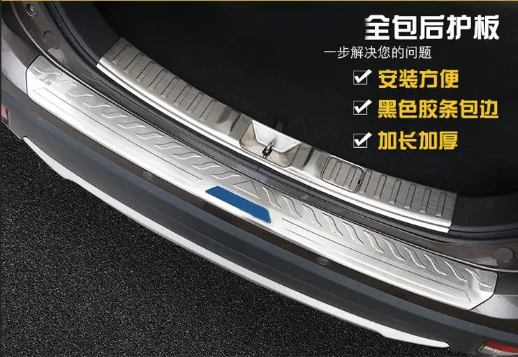 Подходит для Mitsubishi Outlander с синим или черным логотипом из нержавеющей стали Задний бампер протектор порога багажника протектора накладка