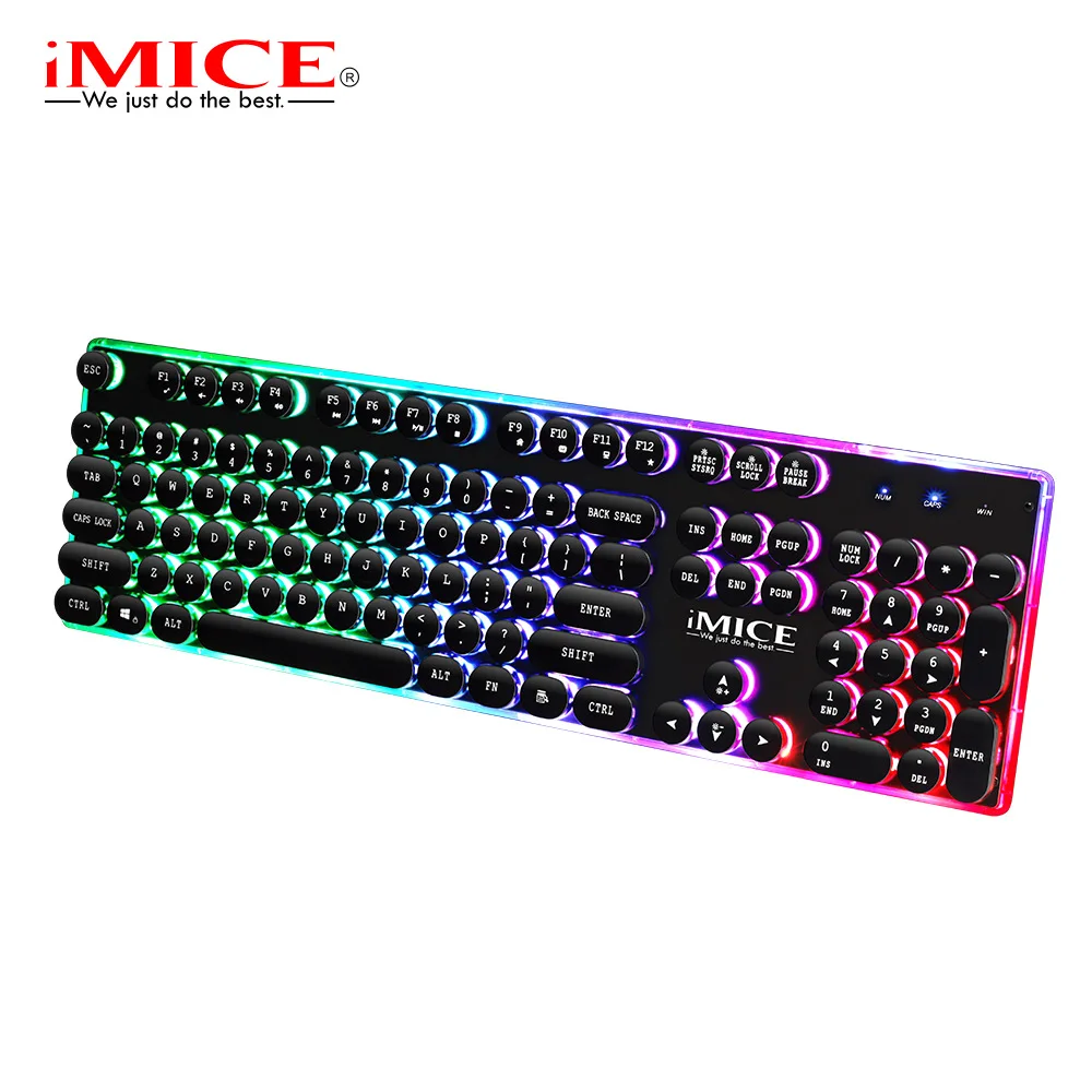 

iMice Gaming Keyboard With Backlight Game Backlit Gamer RGB For Computer PC USB Luminous Key Cap Board LED Keycaps Player Wired