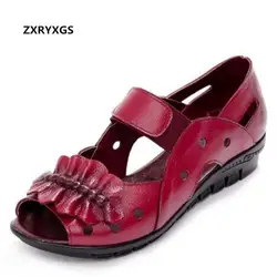 ZXRYXGS/брендовые сандалии ручной работы для беременных женщин, женская обувь, сандалии, новинка 2019 года, летняя повседневная обувь, обувь на